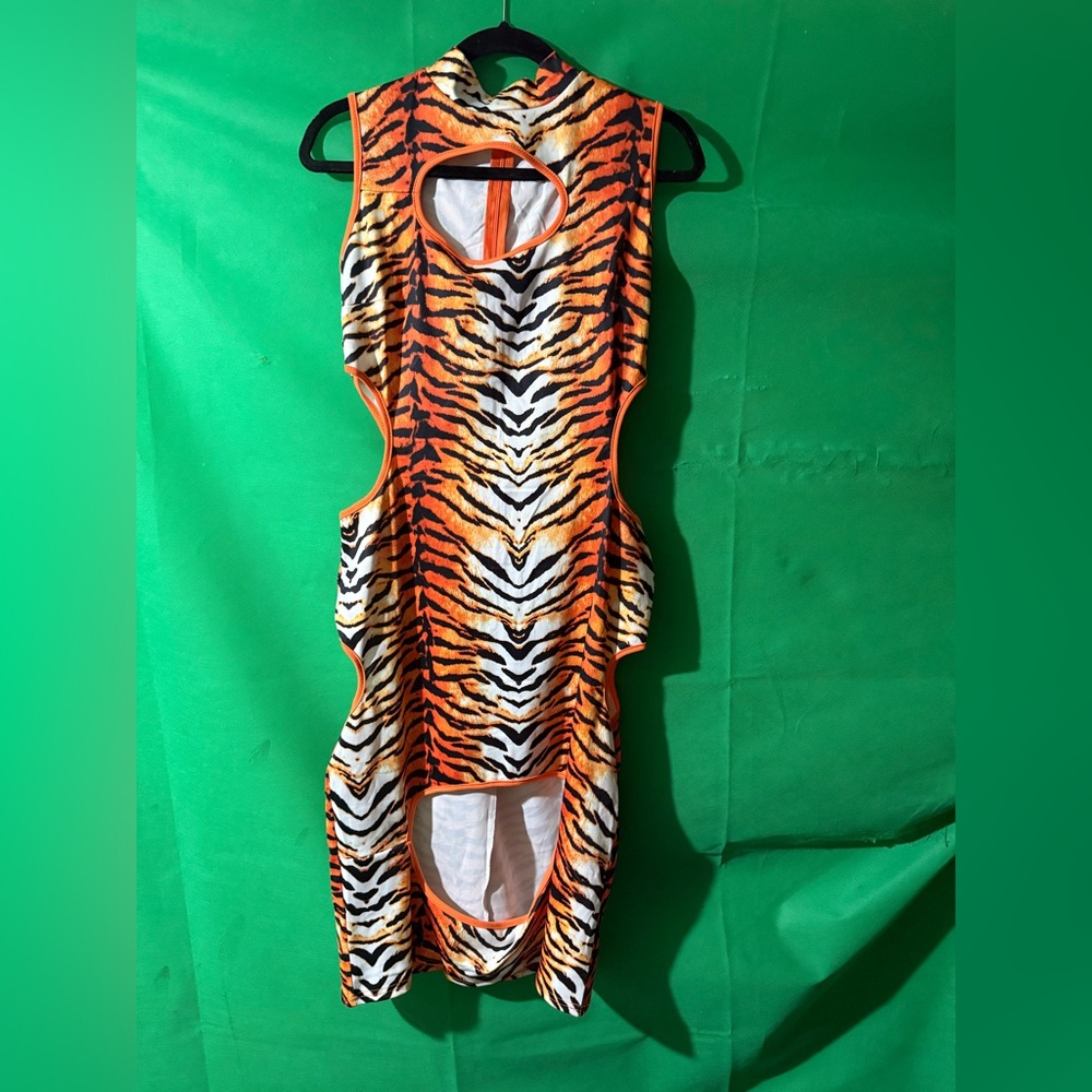 Tiger Print Sleeveless Dress